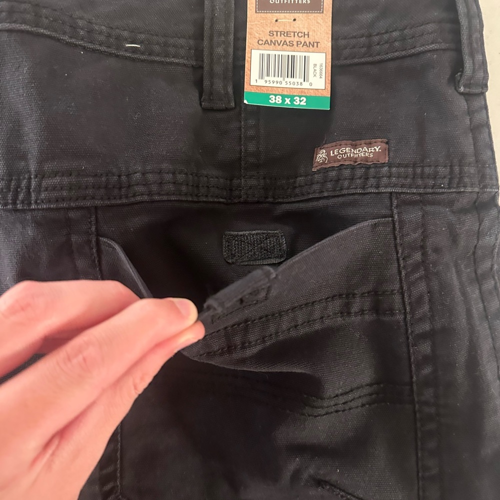 Legendary Outfitters Men's Stretch Canvas Pants Black 38X32 NWT - Picture 5 of 9